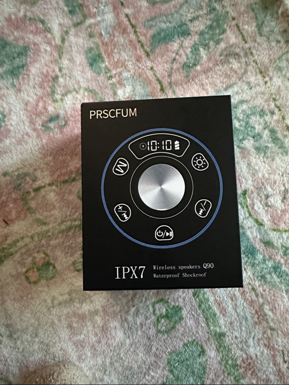 PRSCFUM Q90 Waterproof Wireless Speaker - Black with Blue Accent